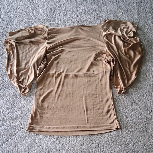 The Limited Gold Flutter Sleeve Blouse - Picture 5 of 5